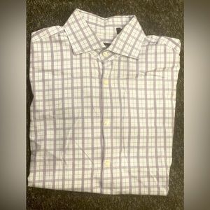 Boss Black by Hugo Boss checkered long sleeve button down dress shirt, size L